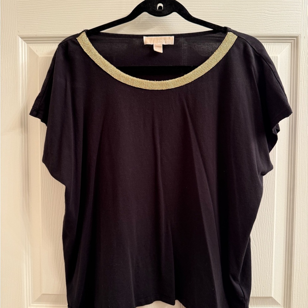 Michael Kors Black Top with Gold Accent